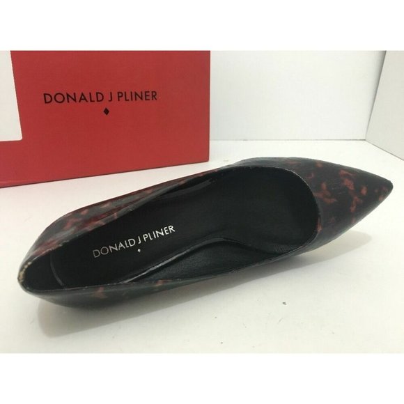Donald J Pliner Gali Printed Pointed Toe Heel Pump Black Patent Leather US 8 - Picture 10 of 12